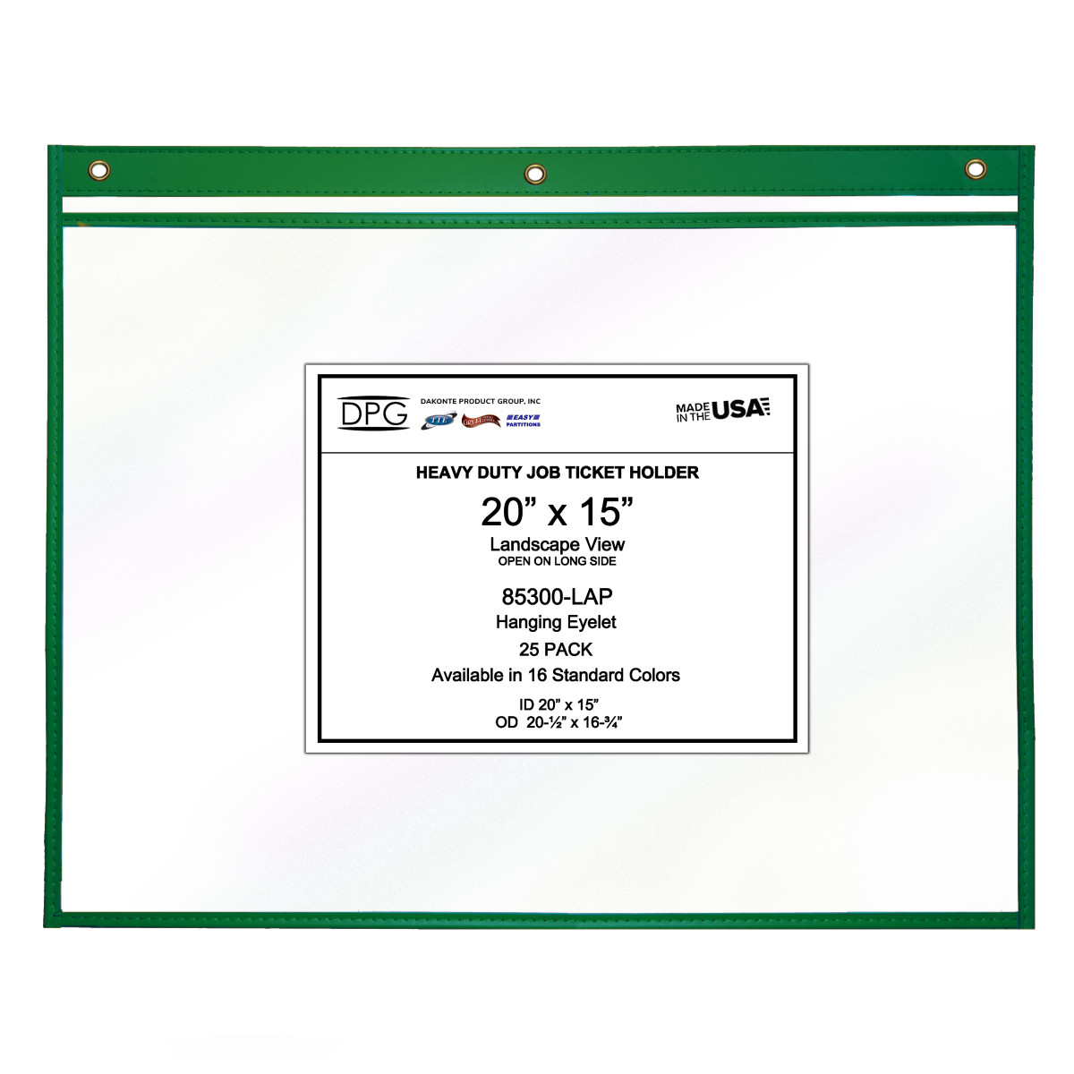 20x15 Heavy-Duty Job Ticket & Sign Holder – Clear Covers
