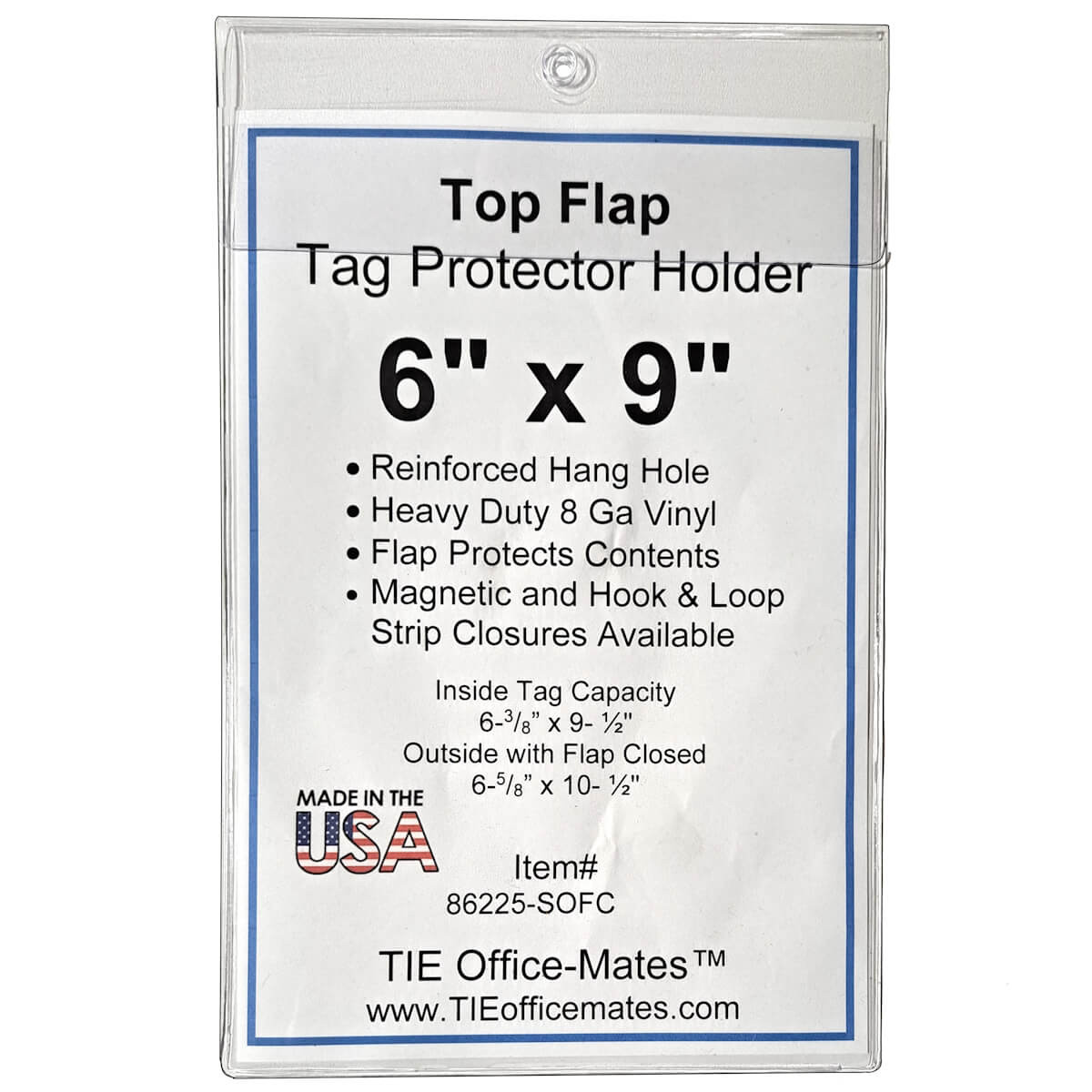 6X9 Vinyl Tag Holder with Flap 50/Pack - DPG - TIE Office-Mates