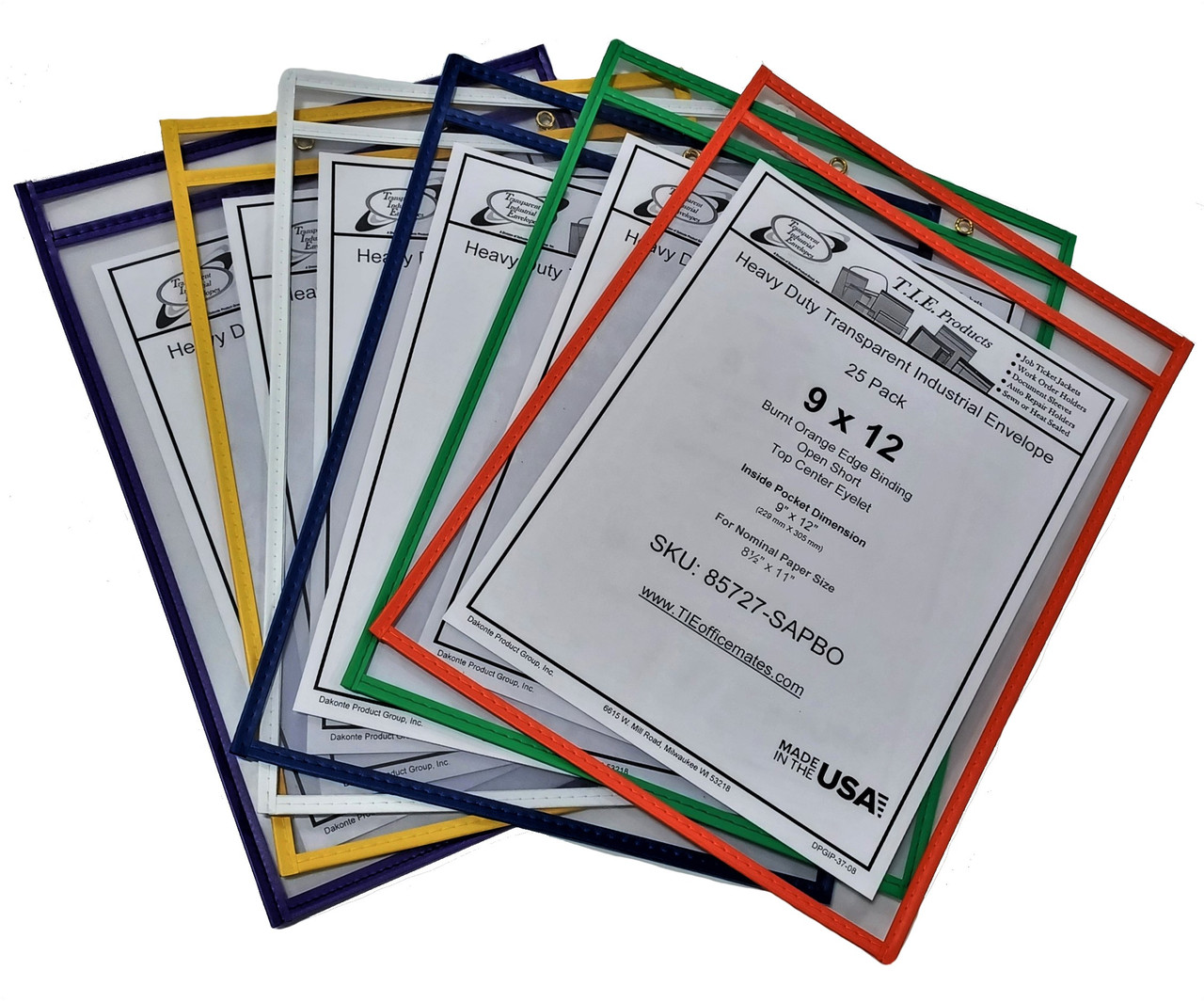 Paper Plan Job Ticker Holders - Plastic Sleeves for Paper 8.5x11 - Job Ticket Holders 9x12 - Work Order Plastic Sleeves - Shop Ticket Holders (6 Pack)