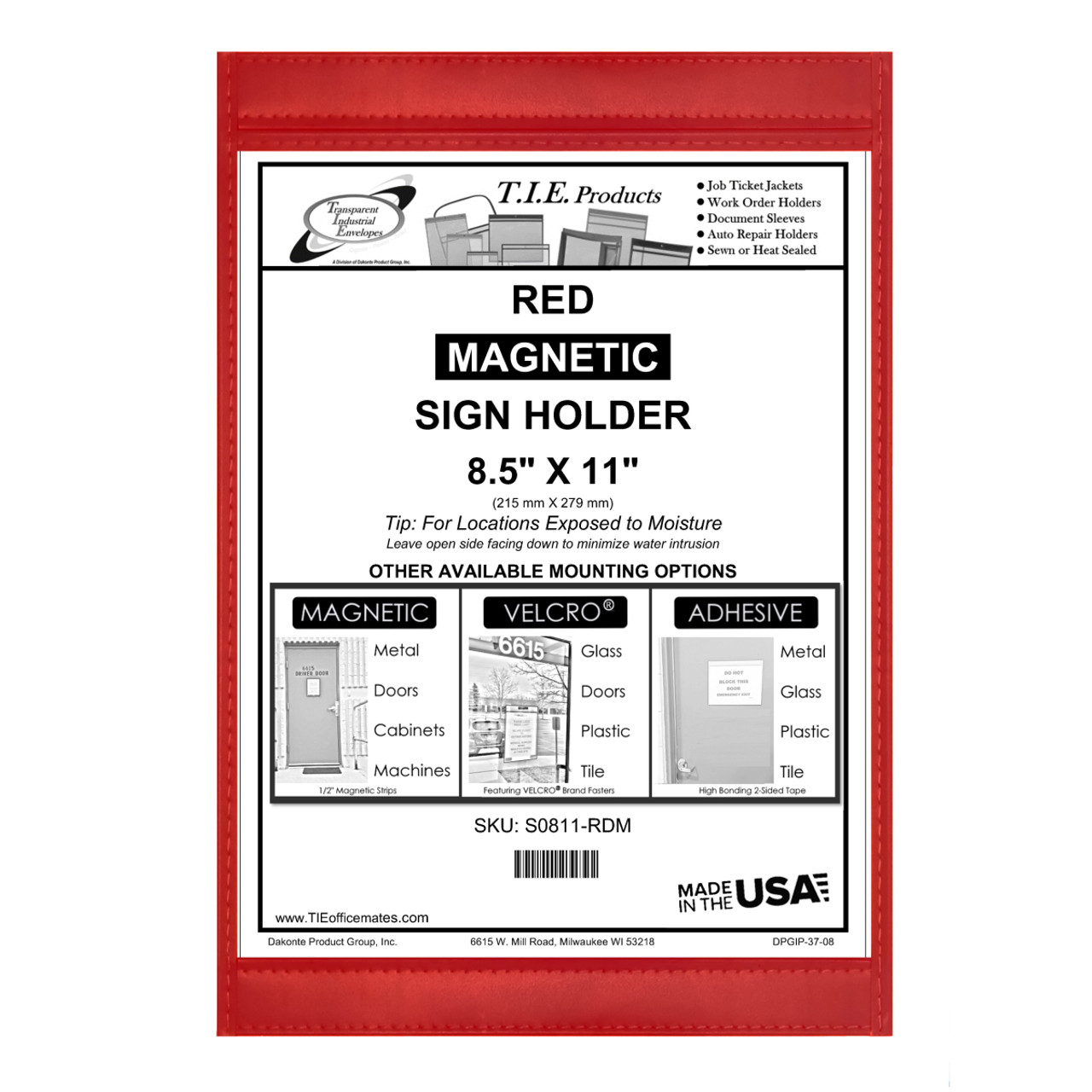 C-Line Magnetic 8.5 x 11 Clear Vinyl Holders (83911) - 15pk