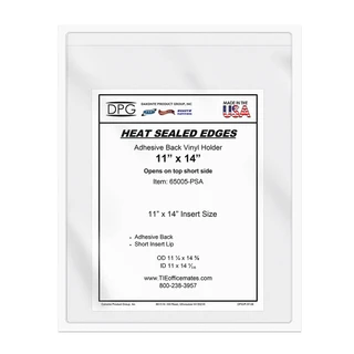 11x14 clear peel-and-stick adhesive back vinyl document holder
