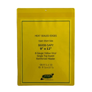 Yellow tinted 9x12 vinyl job ticket holder