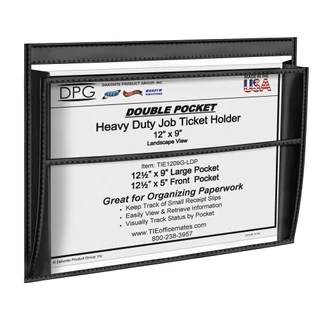 12x9 landscape double-pocket expandable job ticket holder