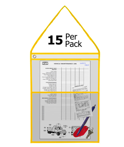 11x14 (15/Pk) 2-Pocket Hanging Strap Auto Repair Order Ticket Holders