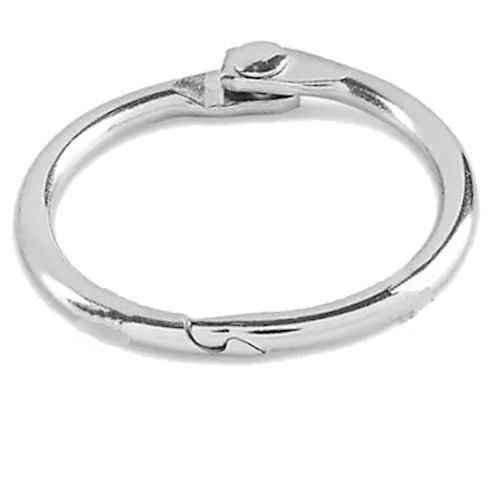 Clear 3 Inch Round Metal Hinged Snap Ring Fastener, 10 Pack – Durable Nickel-Plated Steel Rings for Hanging Job Ticket Holders, Tags, and Maintenance Checklists