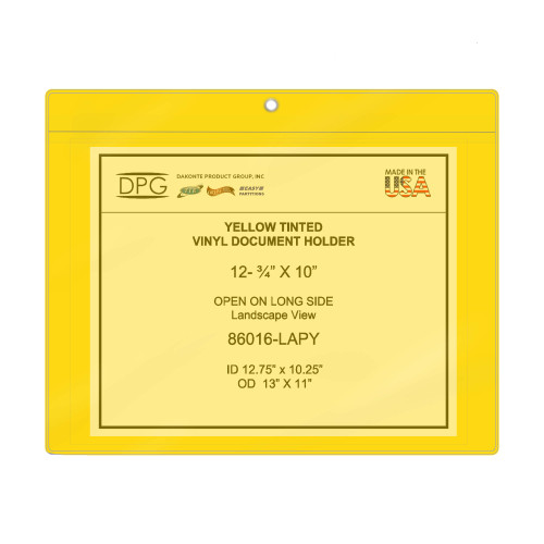 Tinted color coded vinyl document holders for job tickets, work orders, repair orders, classroom assignments and more