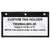 Custom 9"x4" tag holder with black borders. Stitched sewn heavy duty construction with 8 GA clear PVC covers.