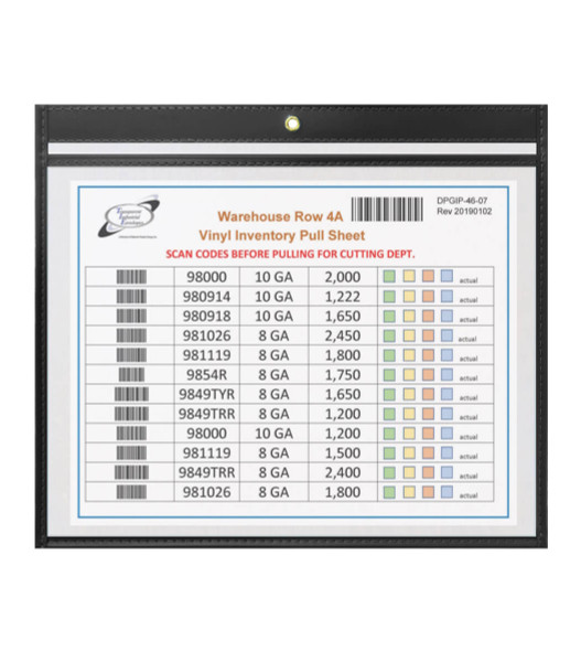 HEAVY DUTY 12x9 job ticket holder open long side landscape view