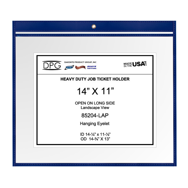 14x11 Job Ticket Holder - Document and Poster Protector - Stitched Vinyl Trim