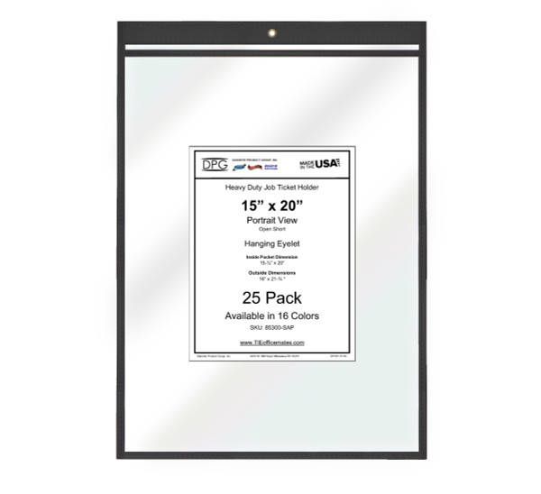 15x20 heavy duty stitched vinyl job & shop ticket holder with clear covers – TIE Office-Mates