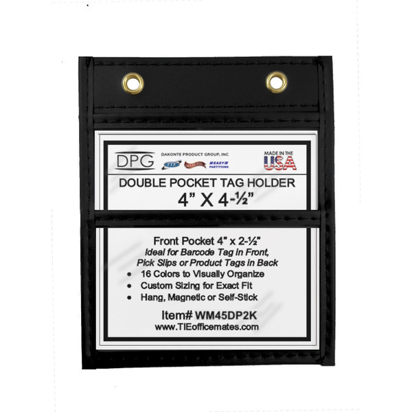 Walmart 4" x 4 1/2" double pocket tag holder