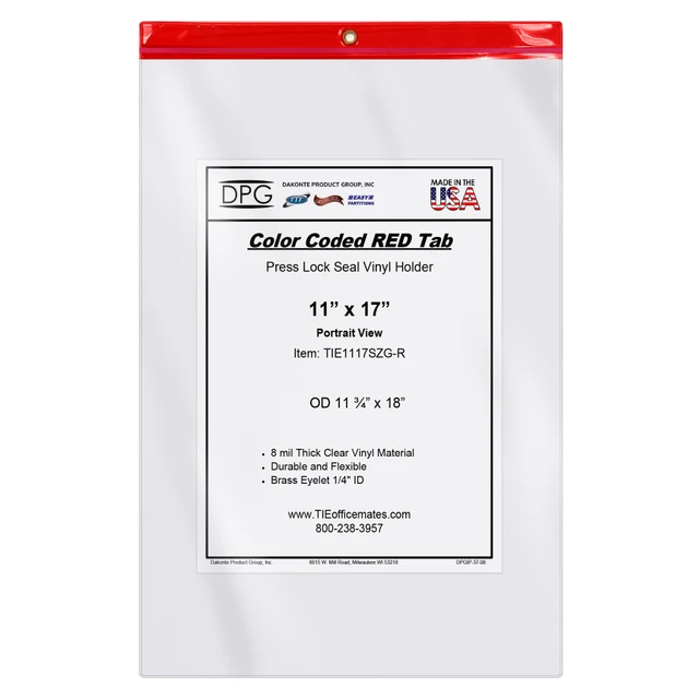 11x17 waterproof heavy duty resealable clear vinyl document holder