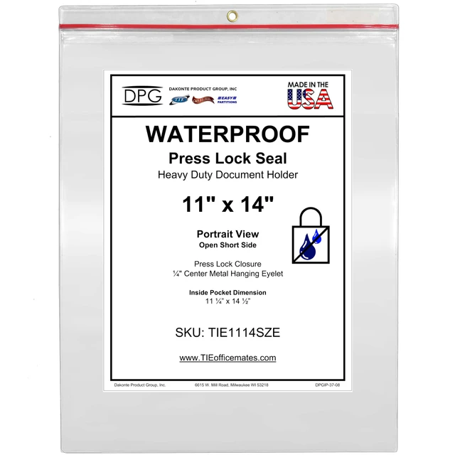11x14 heavy duty waterproof resealable document holder