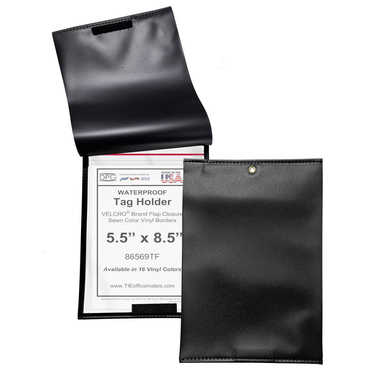 Flap cover waterproof document and tag holders