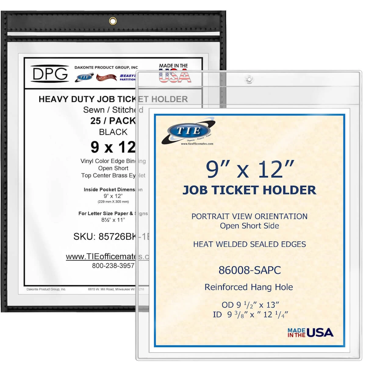Assortment of heavy-duty job and shop ticket holders