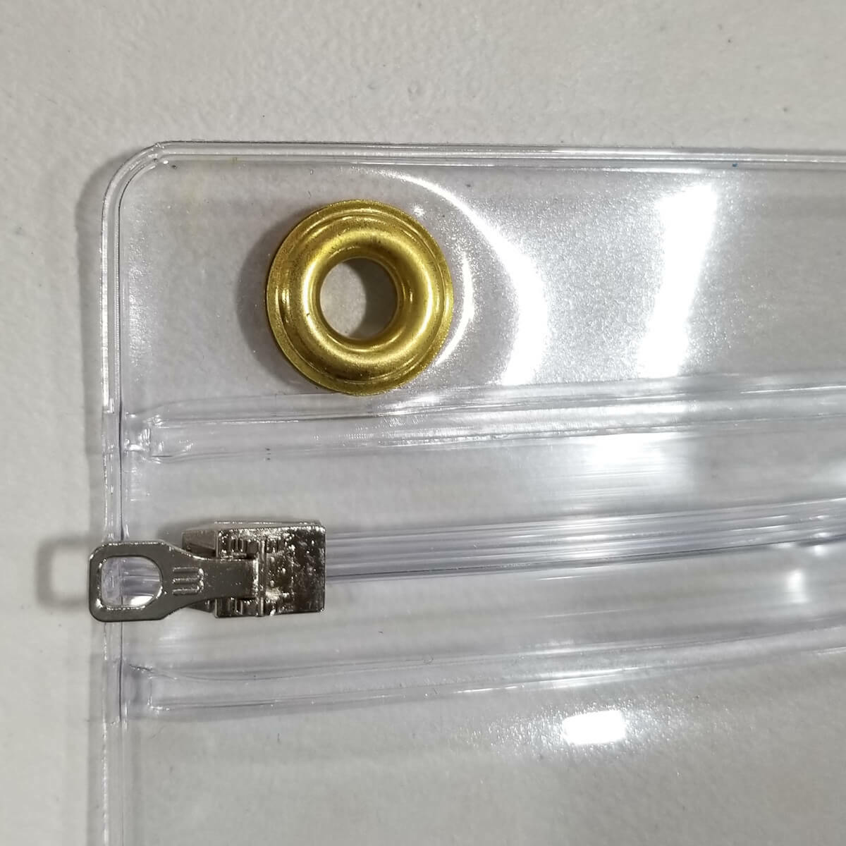 Heavy-Duty Waterproof 9x12 Clear Vinyl Document Pouch with Sliding Zipper and 4 Brass Grommets