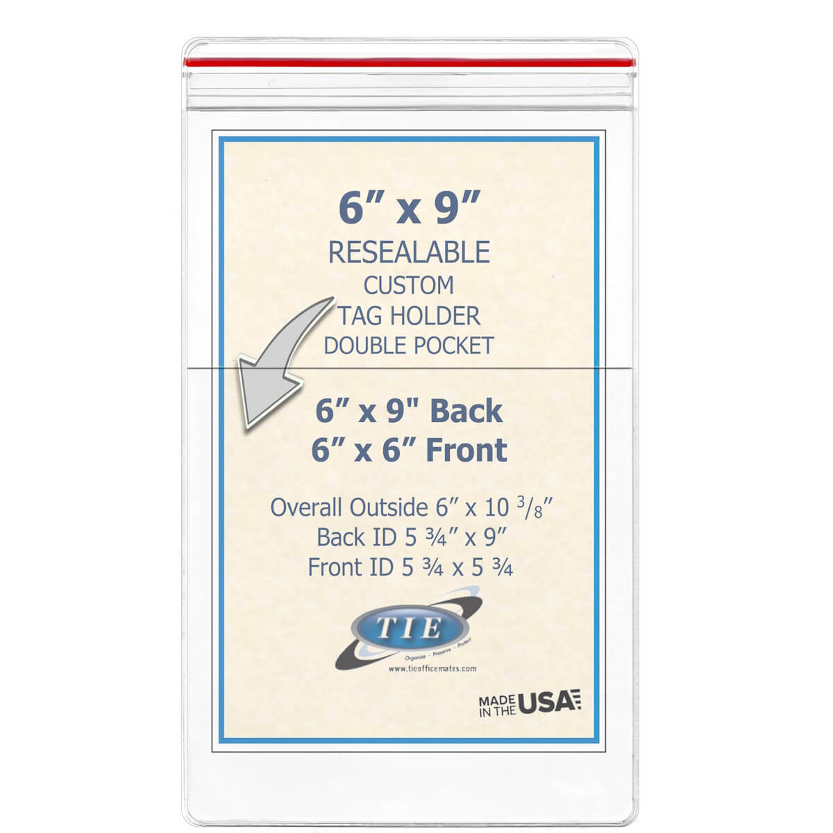 Double pocket waterproof document and tag holders