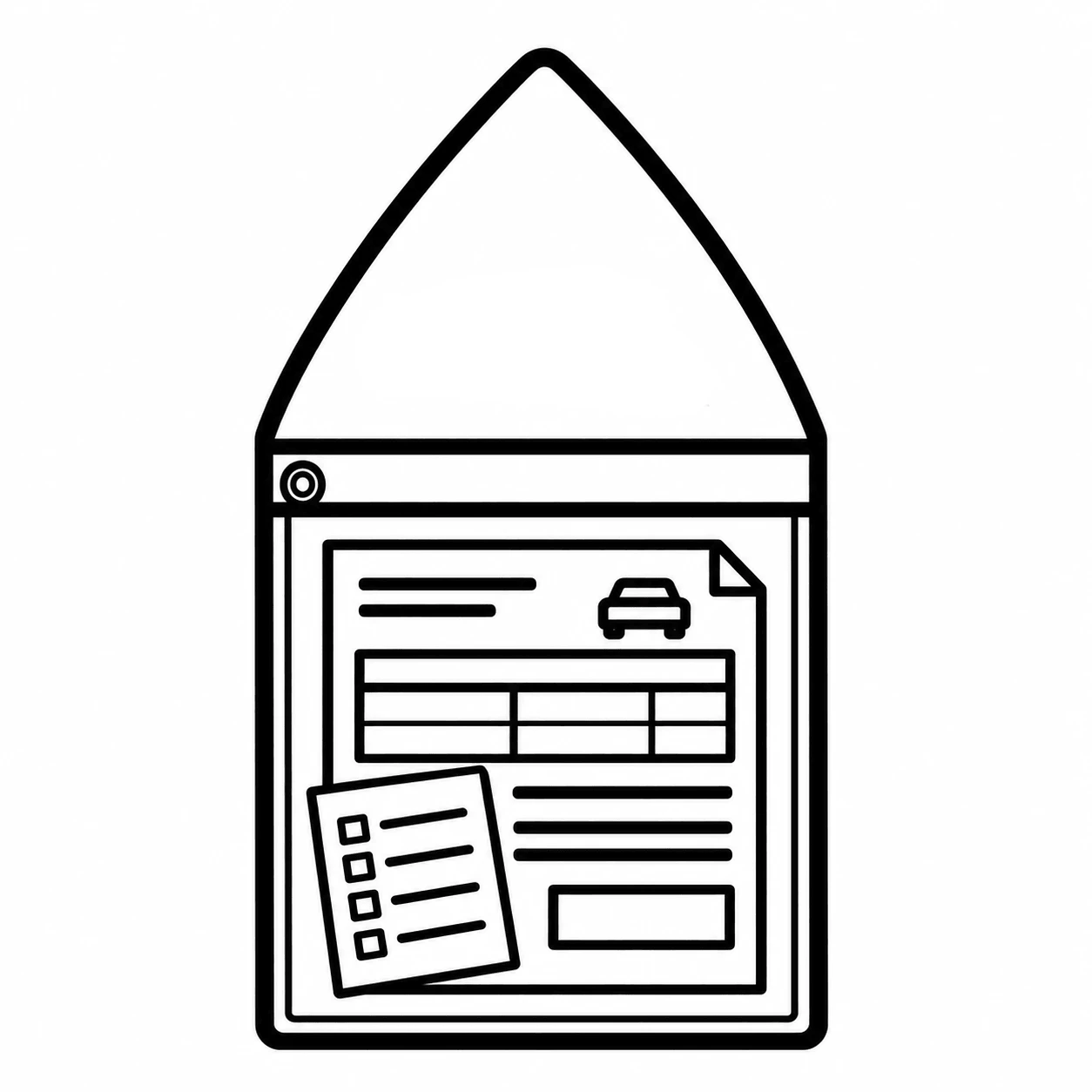 Hanging strap job ticket holder icon