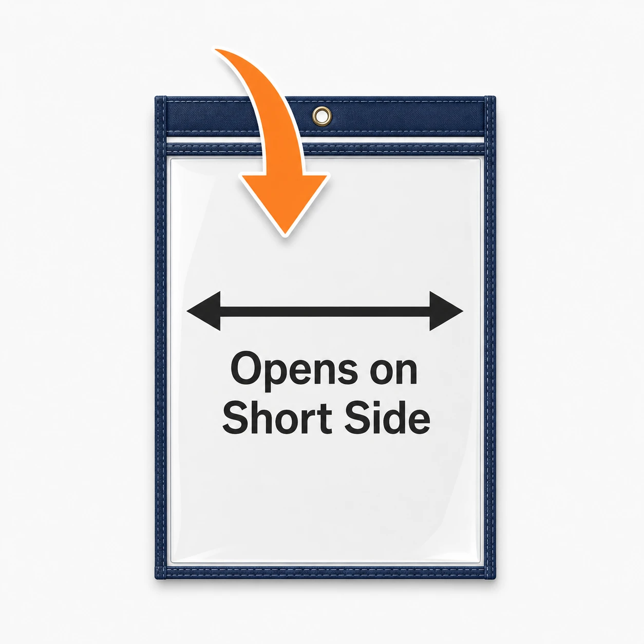 Open short side portrait hang view holder orientation