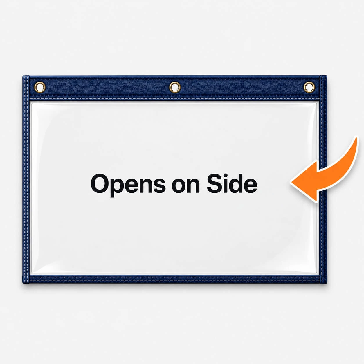 Open side landscape hang view holder orientation