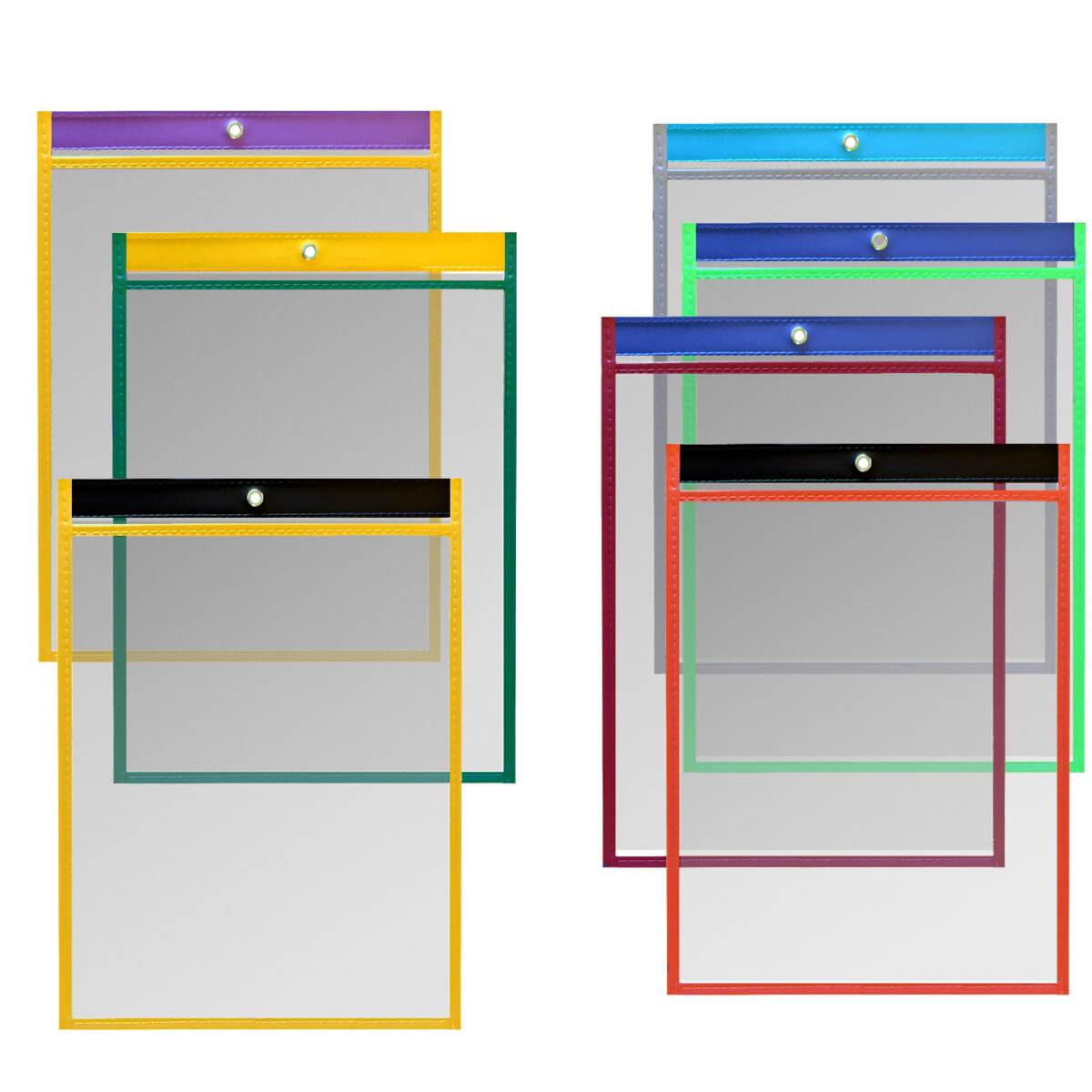 Two color Job ticketholders for organizing and prioritizing workflow and paperwork in repair shops, offices, clinics, classrooms and aerospace FAA compliance applications