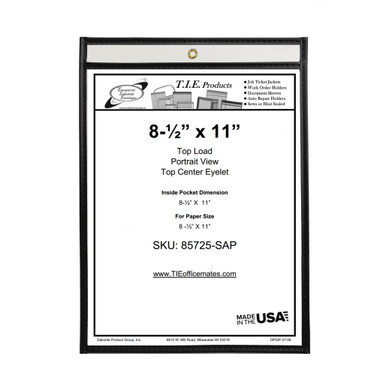 8.5x11 Clear Sign Holder - 16 Color Options (25/Pack) - DPG - TIE