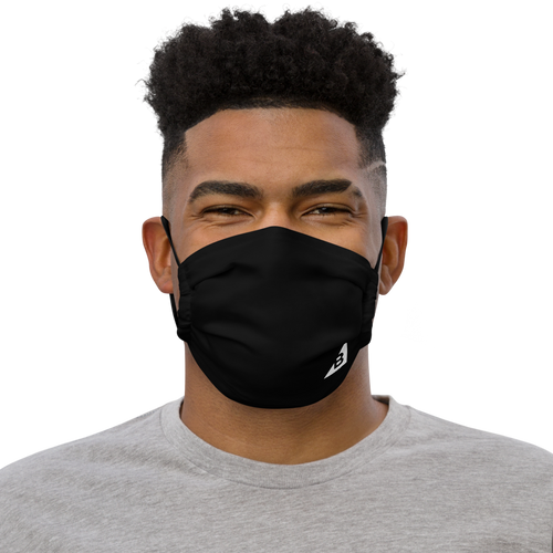 BigCommerce Mark Face Mask front view on a model.