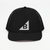 B Mark Trucker Hat left front view on a model.