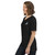 B Mark Unisex Short Sleeve V-Neck T-Shirt left side view on small model.