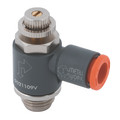 MRF CMPCT N T/POLY R1/8"X 8TYPEV - 1/8" BSP Taper Male x 6mm Outside Diameter, Flow Micro-regulator, MRF Compact 'N' Technopolymer Ring, Type V to be Mounted on the Valve Port, Meter In, Working Temperature -10Ã‚Â°C to +50Ã‚Â°C, Maximum Working Pressure 1