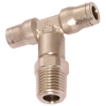 10MM X 1/4" MALE STUD BRANCH TEE BSPT - 1/4" BSP Taper Male x 10mm Outside Diameter, LF3600 Metric Push-in Tube Fitting, Stud Branch Swivel Tee, Nickel Plated Brass, Working Temperature -20Ã‚Â°C to +120Ã‚Â°C, Maximum Working Pressure 20 bar, Parker Legris