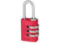 ABUS Mechanical 145/20 20mm Aluminium Combination Padlock Red 46569 - The ABUS 145 Series Aluminium Combination Padlocks feature resettable combinations