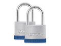 ABUS Mechanical 50mm Silver Rock™ 5 Padlock Twin Pack - The ABUS Silver Rock&trade; 5 Padlock has a stable lock body made from zinc with a brushed stainless steel look