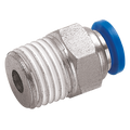5/16" OD x 3/8" NPT Male Stud Hexagonal - 5/16" NPT Male x 5/16" Outside Diameter, Pneumatic One Touch Plastic Push-in Imperial Tube Fitting, Stud, Plastic/Brass Nickel Plated, Working Temperature 0Ã‚Â°C to +60Ã‚Â°C, Maximum Working Pressure 10 bar, Kelm<
