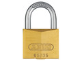 ABUS Mechanical 65/35mm Brass Padlock - The ABUS 65 Series Brass Padlocks have a solid brass body and a hardened steel shackle with NANO PROTECT&trade; coating