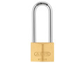 ABUS Mechanical 65/40mm Brass Padlock 63mm Long Shackle Carded - The ABUS 65 Series Brass Padlocks have a solid brass body and a hardened steel shackle with NANO PROTECT&trade; coating
