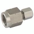 6MM OD X 1/2 NPT FEM GAUGE ADAPTOR (S) - 1/2" NPT Female x 6mm Outside Diameter, Hydraulic 316 Stainless Steel DIN 2353 Compression Fitting, NPT Female x Tube, Heavy Duty, Female Gauge Coupling and Sealing Ring, PH IndustrieAll images used are for illu