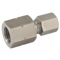 10MM OD X 1/4 NPT FEM GAUGE ADAPTOR (L) - 1/4" NPT Female x 10mm Outside Diameter, Hydraulic 316 Stainless Steel DIN 2353 Compression Fitting, NPT Female x Tube, Light Duty, Female Gauge Coupling and Sealing Ring, PH IndustrieAll images used are for il