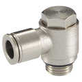 1/8" BSPP x 4mm Male Single Banjo - 1/8" BSP Parallel Male x 4mm Outside Diameter, Pneumatic One Touch All Metal Push-in Metric Tube Fitting, Banjo, Single, Brass Nickel Plated, Working Temperature -10Ã‚Â°C to +60Ã‚Â°C, Maximum Working Pressure 8 bar, Kel
