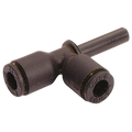 6X6MM PLUG-IN EQUAL RUN TEE - 6mm Outside Diameter x 6mm Stem Outside Diameter, LF3000 Metric Push-in Tube Fitting, Equal Stem x Tube, Tee Stem Run Connector, Plastic/Brass Nickel Plated, Working Temperature -20Ã‚Â°C to +80Ã‚Â°C, Maximum Working Pressure