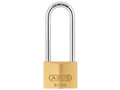 ABUS Mechanical 65/50mm Brass Padlock 80mm Long Shackle Keyed Alike 6504 - The ABUS 65 Series Brass Padlocks have a solid brass body and a hardened steel shackle with NANO PROTECT&trade; coating
