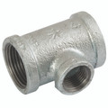 (BS FIG161) FEM RED TEE 1 X 3/4 GLV - 1" BSP Tapered Female x 3/4" BSP Tapered Female, Malleable Iron Pipe Fitting, Galvanised, Unequal Tee, Reducing on Branch, Fig