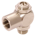 1/4 EXHAUST - WITH THREADED FITTING - 1/4" BSP Parallel Male, Uni-Directional to Suit Cylinder, 90Ã‚Â° Manual Flow Controller with Recessed Adjustment Screw, Parker LegrisAll images used are for illustrative purposes only