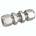 BULKHEAD UNION 16 OD - 16mm Outside Diameter x 16mm Outside Diameter, Hydraulic Twin Ferrule Metric Compression Fitting, Bulkhead Straight, Equal Tube x Tube, 316 Stainless Steel, PanamAll images used are for illustrative purposes only