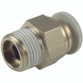 4mm x 3/8" BSPT Male Stud - 3/8" BSP Taper Male x 4mm Outside Diameter, One Touch+ Plastic Push-in Metric Tube Fitting, Stud, Plastic/Brass Nickel Plated, Working Temperature 0Ã‚Â°C to +60Ã‚Â°C, Maxmimum Working Pressure 16 bar, KelmAll images used are