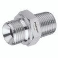 3/8" BSP x 1/2" NPT Male/Male - 3/8" BSP Parallel Male x 1/2" NPT Male, 10,000 psi Rated Steel Adaptor, 316 Stainless Steel, Maximum Working Pressure 690 bar, PanamAll images used are for illustrative purposes only