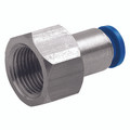 1/4" BSPP Female x mm OD Female Stud - 1/4" BSP Parallel Female x 1/2" Outside Diameter, Female Stud, Push Fitting, Plastic/Brass Nickel Plated, Working Temperature 0Ã‚Â°C to +60Ã‚Â°C, Maximum Working Pressure 10 bar, KelmAll images used are for illust