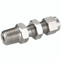 BULKHEAD MALE CONN 1/2 OD 3/8 NPT - 3/8" NPT Male, Hydraulic 316 Stainless Steel Twin Ferrule Imperial Compression Fitting, Bulkhead Straight, To Suit 1/2" Outside Diameter, PanamAll images used are for illustrative purposes only