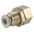 12mm x 1/4" BSPP Female Bulkhead - 1/4" BSP Parallel Female x 12mm Outside Diameter, One Touch+ Plastic Push-in Metric Tube Fitting, Bulkhead, Plastic/Brass Nickel Plated, Working Temperature 0Ã‚Â°C to +60Ã‚Â°C, Maxmimum Working Pressure 16 bar, KelmAl