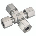 28OD EQUAL CROSS LIGHT - 28mm Outside Diameter, Hydraulic 316 Stainless Steel DIN 2353 Compression Fitting, Tube x Tube, Light Duty, Cross, Maximum Working Pressure 160 bar, PH IndustrieAll images used are for illustrative purposes only